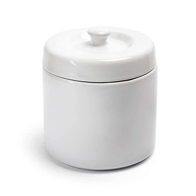 White Stoneware Grease Keeper