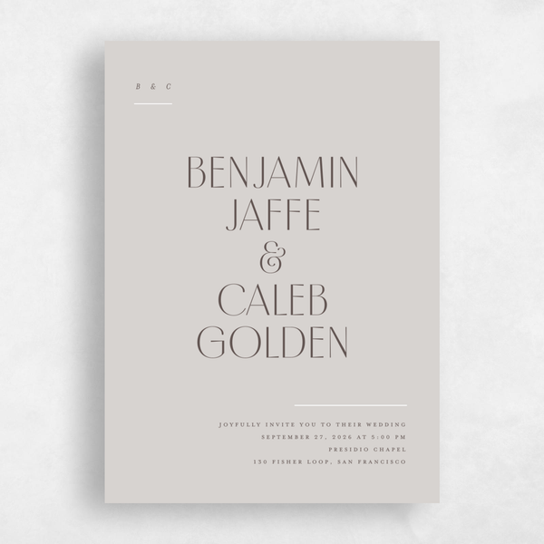 Mendoza Portrait | Canvas Tan | Zola Wedding Invitations