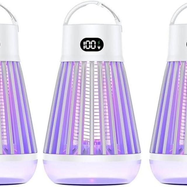 Zappify Zapper 2.0 3 Pack Portable Bug Zapper, Indoor & Outdoor, Cordless Rechargeable Mosquito Zapper, Hanging Hook, 1500V High Voltage, Trap for Fly, Insect, Mosquito & Bugs