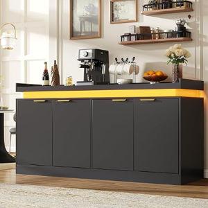 Kitchen Buffet Cabinet Storage Cabinets with Power Outlets