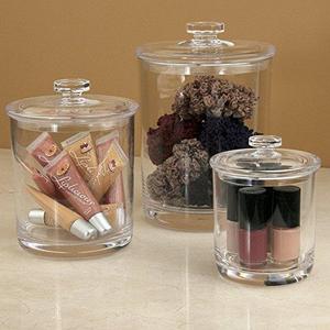 Premium Quality Clear Plastic Apothecary Jars | Set of 3