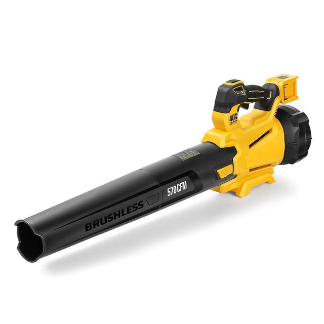 40V High-Output Brushless Cordless Leaf Blower Compatible with DeWalt 20V Max Batteries (Tool Only), Dual Battery System, 570 CFM 145 MPH Turbo Performance, 3 Variable Speed, Heavy-Duty Yard Blower