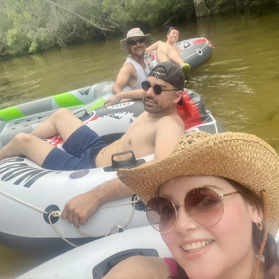 Our first time tubing in at a place called Turkey Creek in Florida!