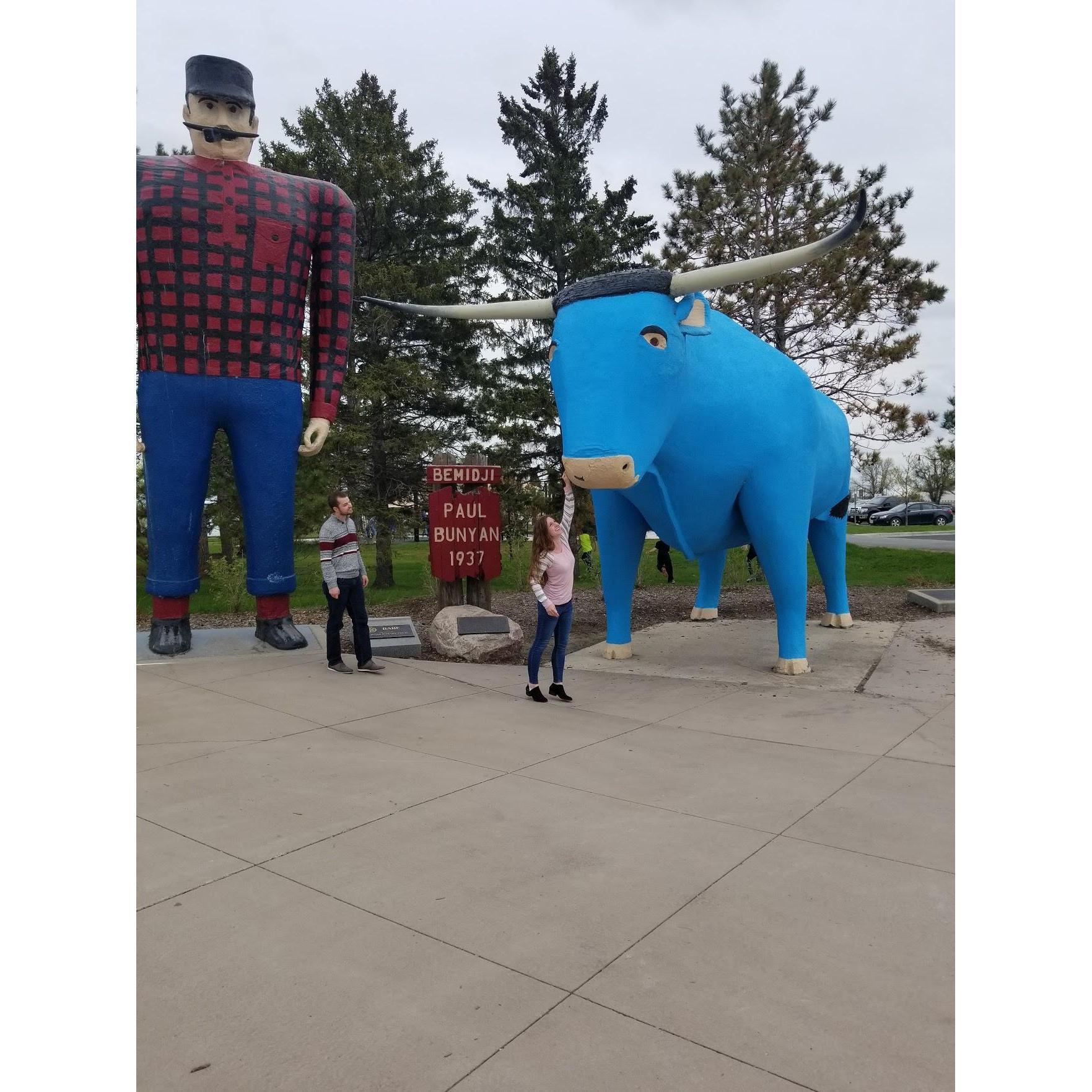 Paul Bunyan and Babe in Bemidji, May 2019
