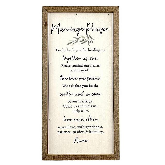 Kingdom Quality Marriage Prayer Wall Decor - Classy Wedding Gift or Marriage Gifts, for Couple - Ideal Bridal Shower Gift - Shelf or Wall Art, Marriage Wall Decor