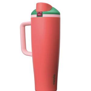 Owala FreeSip Tumbler Insulated Stainless Steel Water Bottle with Built-in Straw and Side Handle, For Travel, Work, School, and Sports, 40oz, BPA Free, Leak Proof, Strawberry Fields