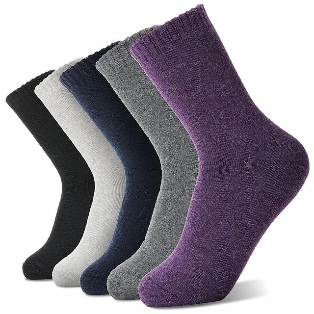 Sandsuced Merino Wool Socks for Women Hiking Warm Thick Cozy Boot Thermal Winter Work Soft Ladies Socks 5 Pack