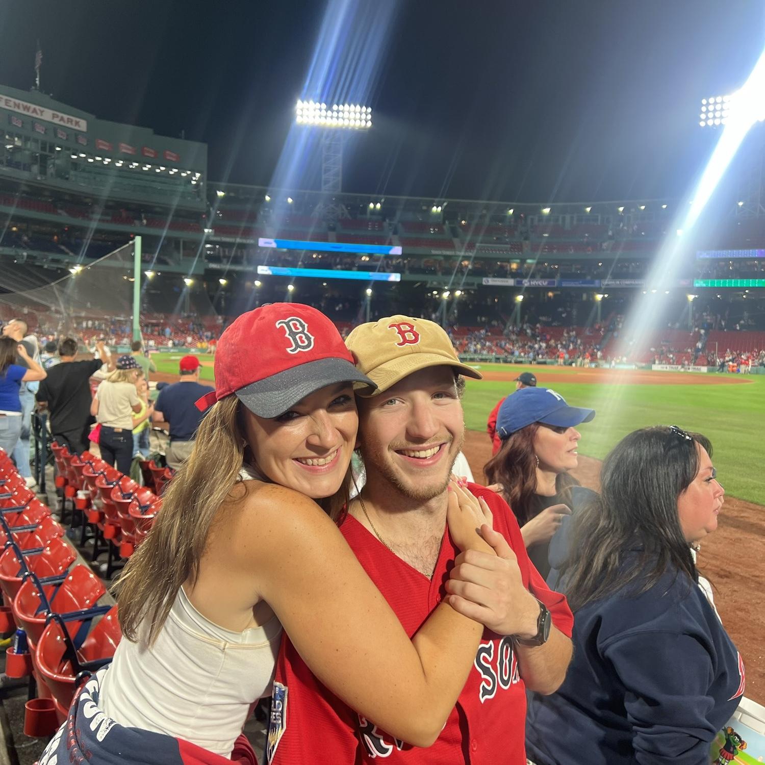 Jordans favorite date they go on every year is going to see the Red Sox ❤️🤍⚾️