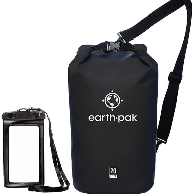 Earth Pak -Waterproof Dry Bag - Roll Top Dry Compression Sack Keeps Gear Dry for Kayaking, Beach, Rafting, Boating, Hiking, Camping and Fishing with Waterproof Phone Case