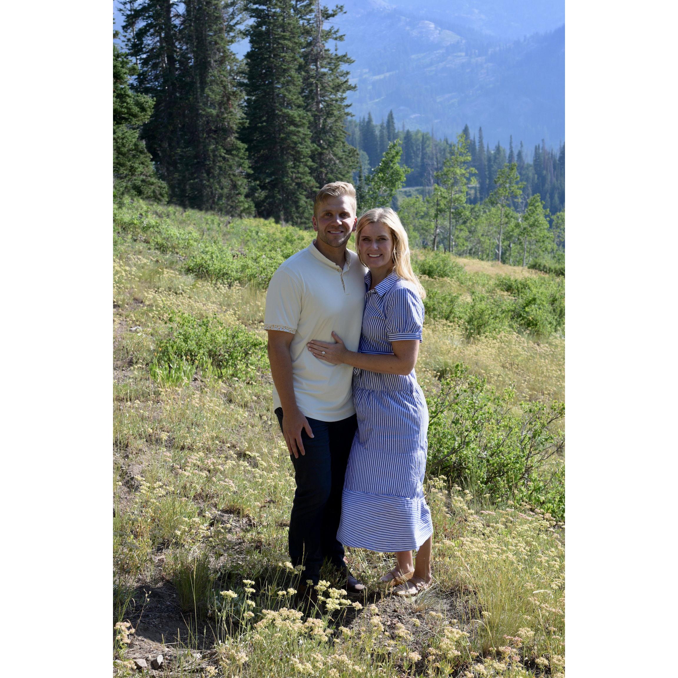 When we got engaged on July 26th, up Big Cottonwood Canyon in Utah.