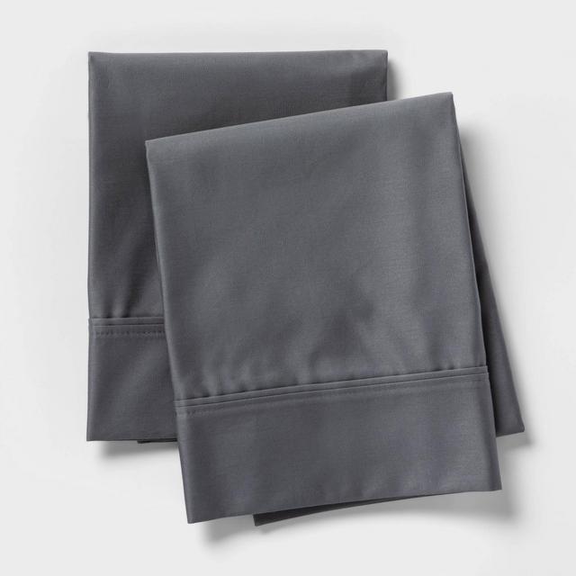 Standard 800 Thread Count Solid Performance Pillowcase Set Gray - Threshold Signature™