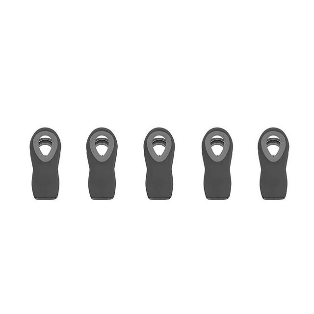 Cook with Color 5 Pc Chip Bag Clips, Kitchen Clips, Magnetic Chip Clips for Bags, Food Bag Clips with Airtight Seal (Charcoal)