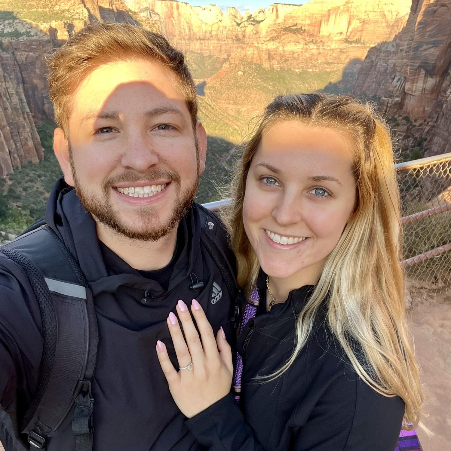 The proposal!!! Canyon overlook in Zion national park, Utah.
A day and a hike I’ll never forget!