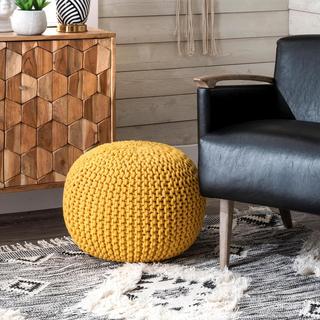 Knitted Round Pouf