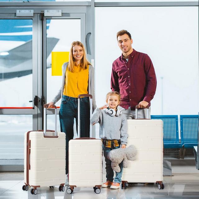 3 Piece Hardshell Luggage Set Expandable , Suitcase Set with TSA Locks, Lightweight Hardside Suitcase Set with Double Spinner Wheels