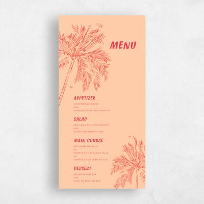 Orange Greenery Wedding Menu - Ocaso