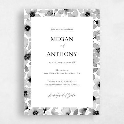 Grey Wedding Wedding Shower Invitation - Shinya