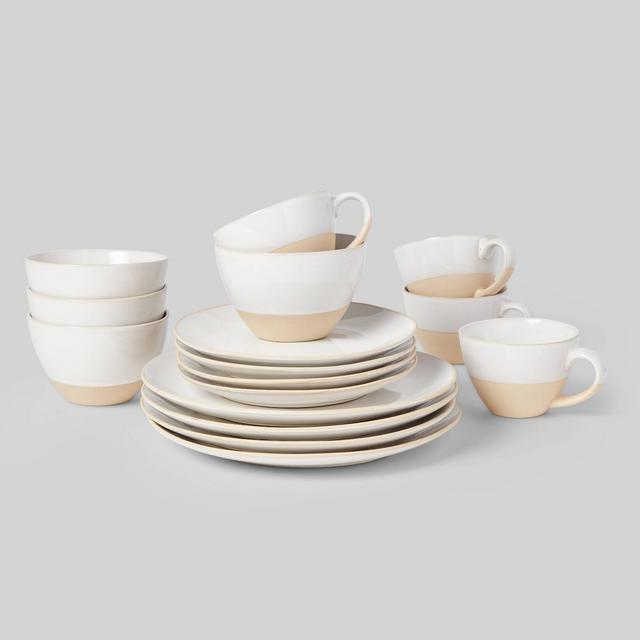 16pc Stoneware Wethersfield Dinnerware Set White - Threshold™