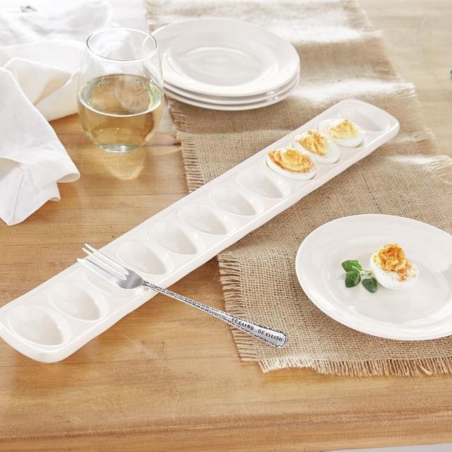 Mud Pie Deviled Egg Tray Set, White
