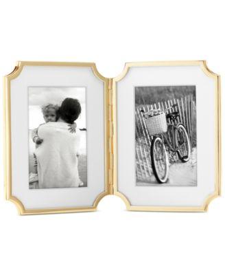 kate spade new york - Sullivan Street Collection 4 x 6 Gold-Plated Hinged Double Frame