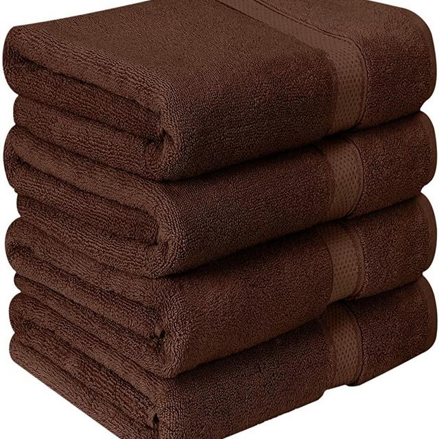 Utopia Towels - Bath Towels Set, Dark Brown - Premium 600 GSM 100% Ring Spun Cotton - Quick Dry, Highly Absorbent, Soft Feel Towels, Perfect for Daily Use (4-Pack)