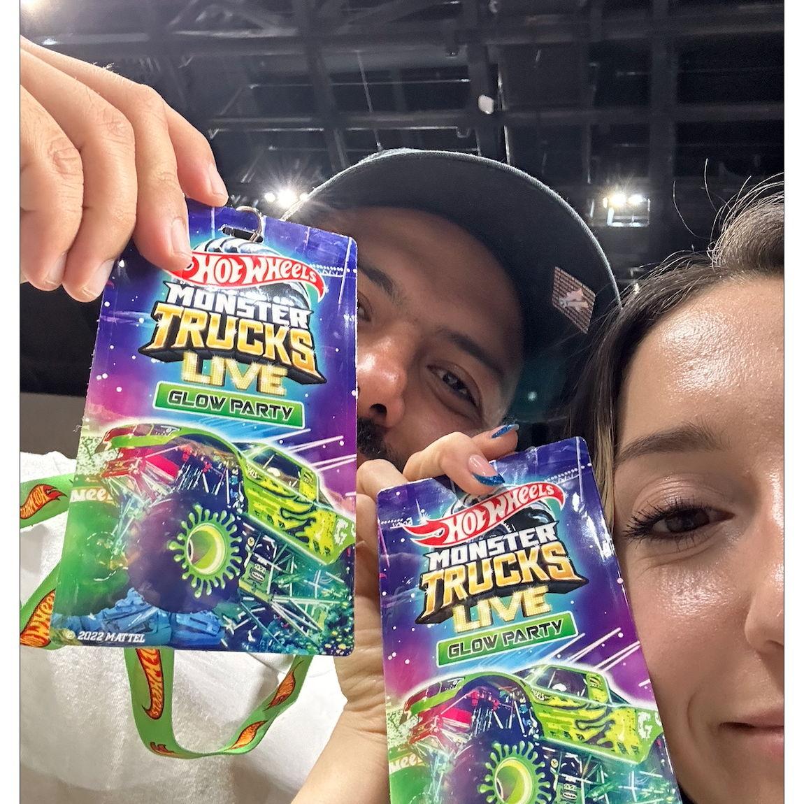 Surprised him with Hot Wheels Monster Trucks for his birthday!