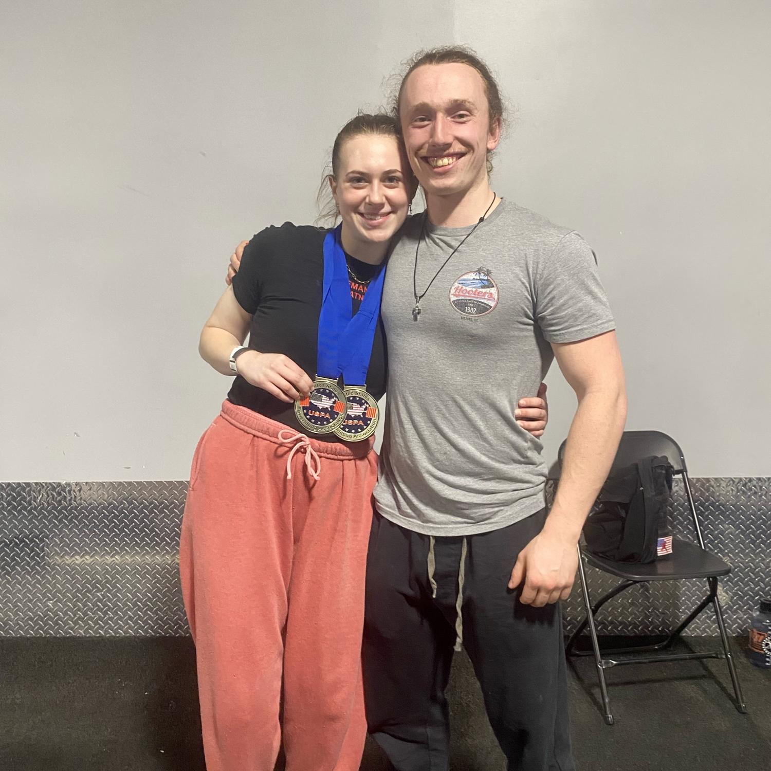 Mia's 3rd powerlifting meet, with her biggest fan!