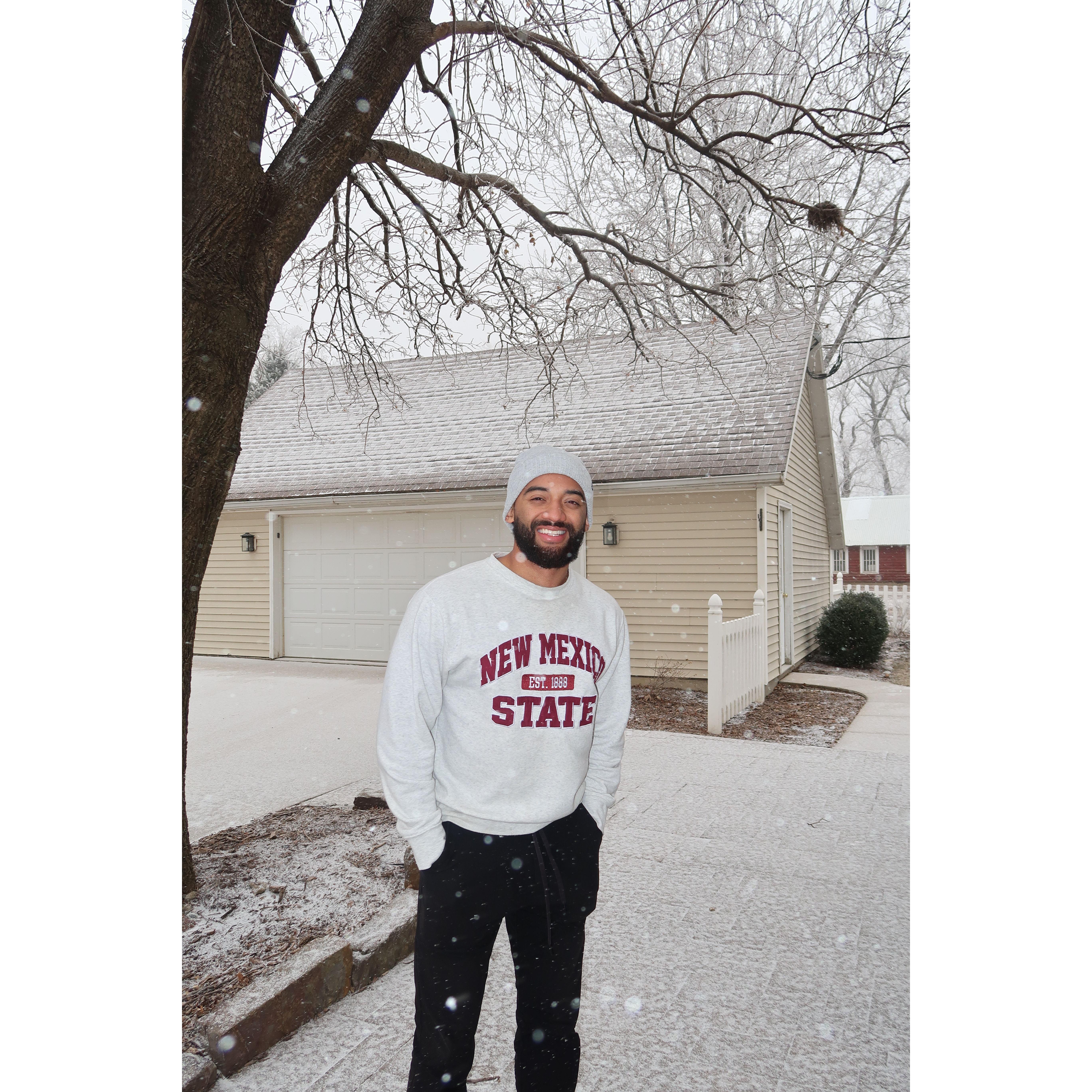 Shae's first Iowa snow over Christmas