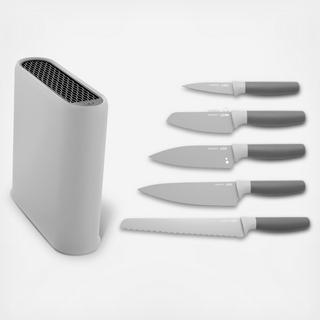 Leo 6-Piece Stainless Steel Knife Block Set