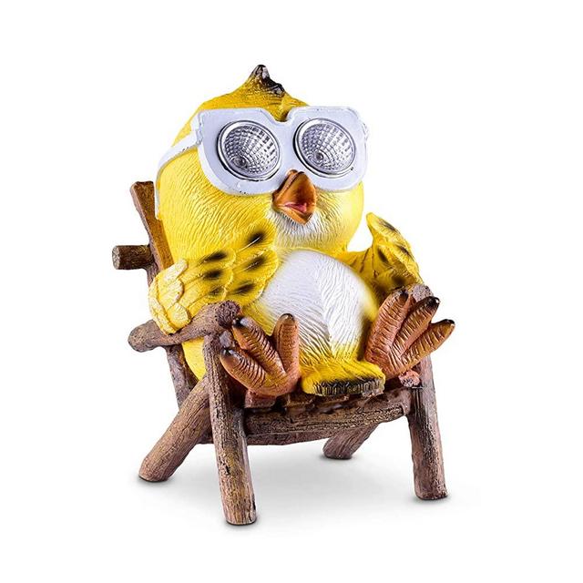 Owl Solar Garden Decorations Figurine | Outdoor LED Decor Figure | Light Up Decorative Statue Accents for Yard, Patio, Lawn, or Deck | Weather Resistant | Great Housewarming Gift Idea (Yellow, 1 Pack)