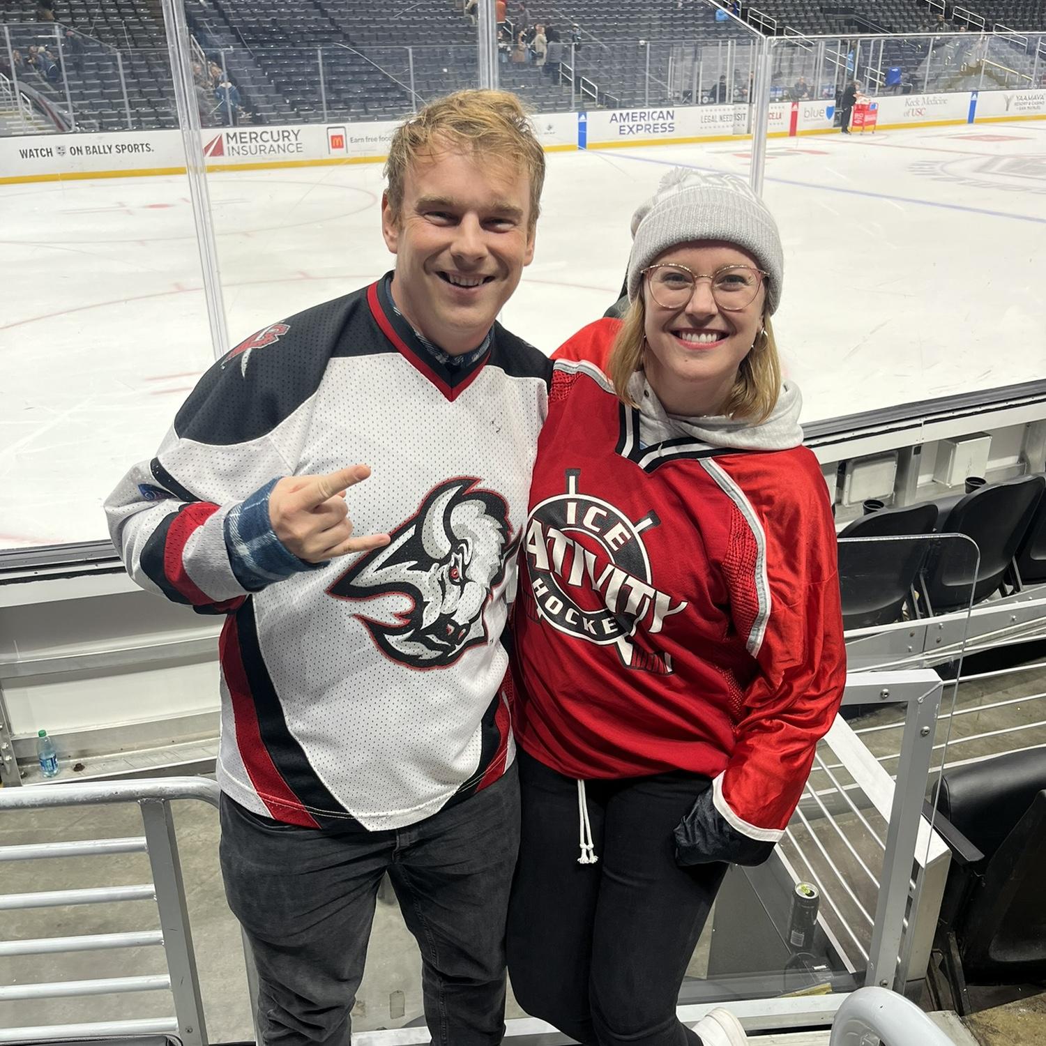 In 2024, Cory took Mike to see his Buffalo Sabres beat the LA Kings at hockey!