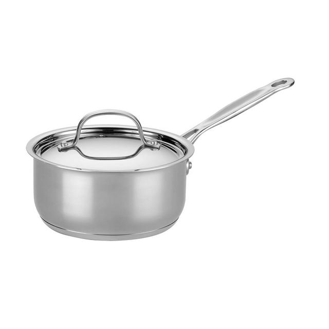 Cuisinart Classic 3.5qt Stainless Steel Saute Pan With Cover And Brushed  Gold Handles Matte White : Target