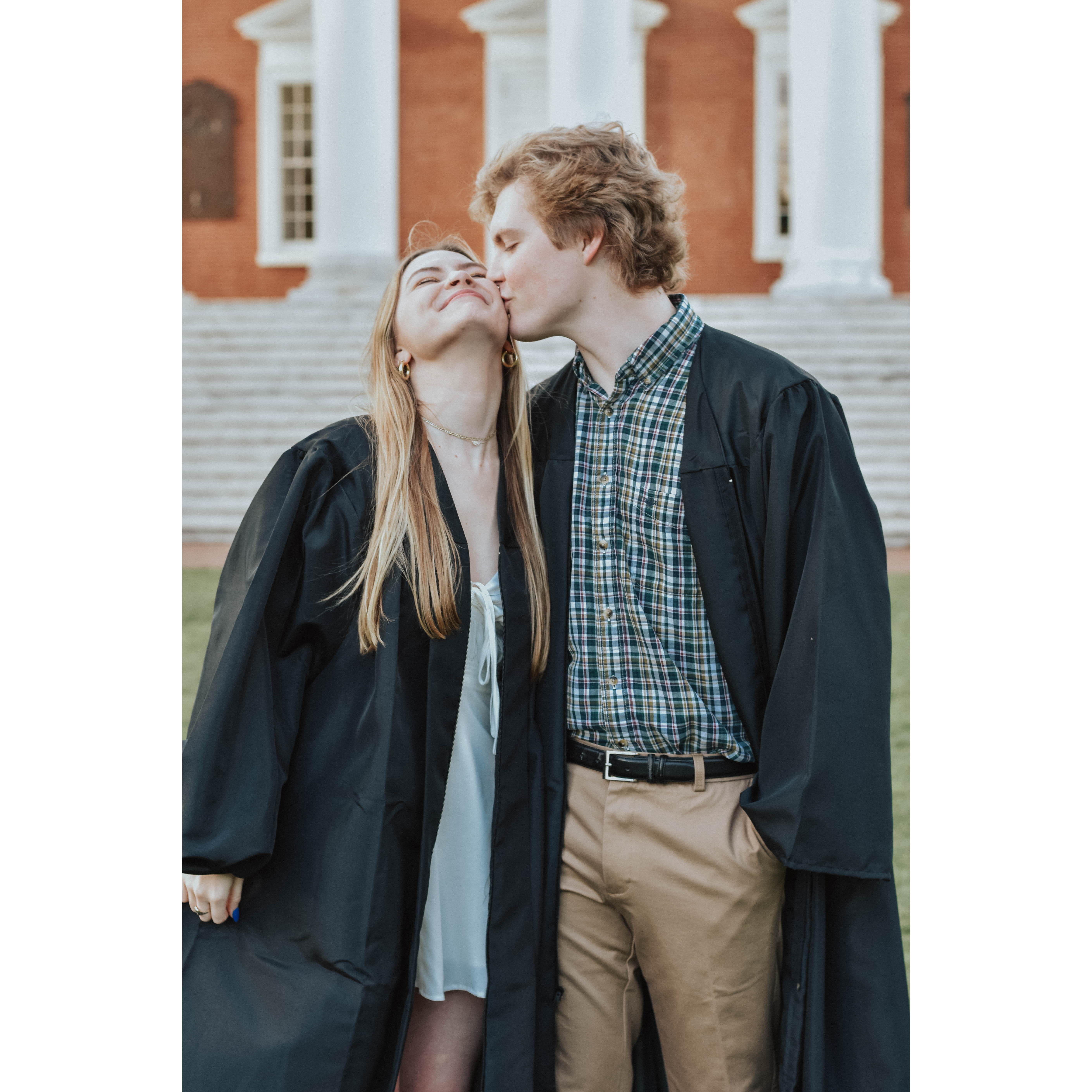 UVA Graduation 2021 (Oona from teacher education graduate program and Sawyer from undergrad)