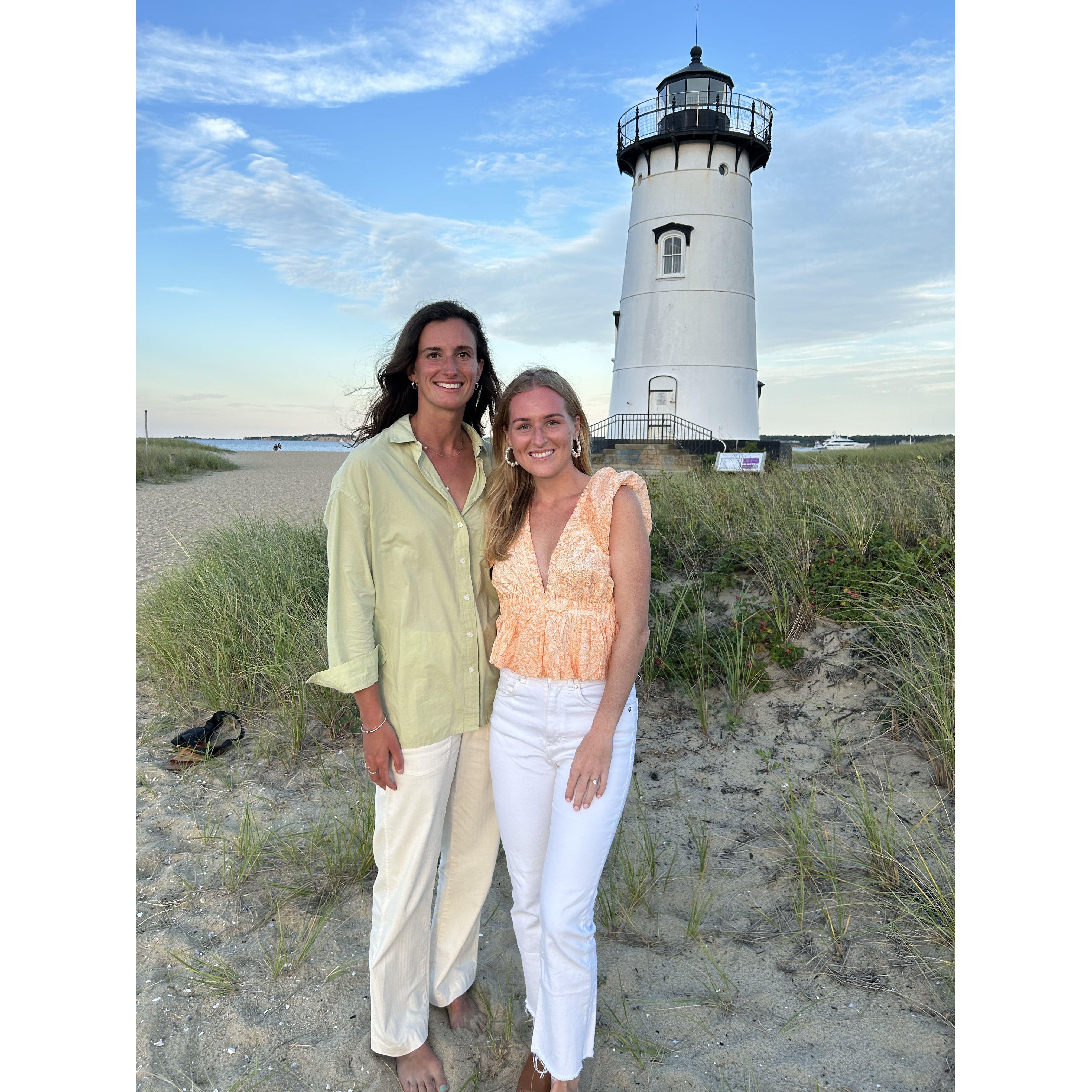 Right after Lauren proposed at the Edgartown lighthouse in August 2023