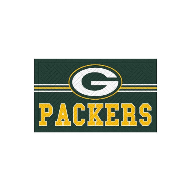Team Sports America NFL Entrance Doormat | 28 x 16 Inches | Embossed Cross Hatch | Non - Slip Backing | Indoor and Outdoor Home Décor (Green Bay Packers)