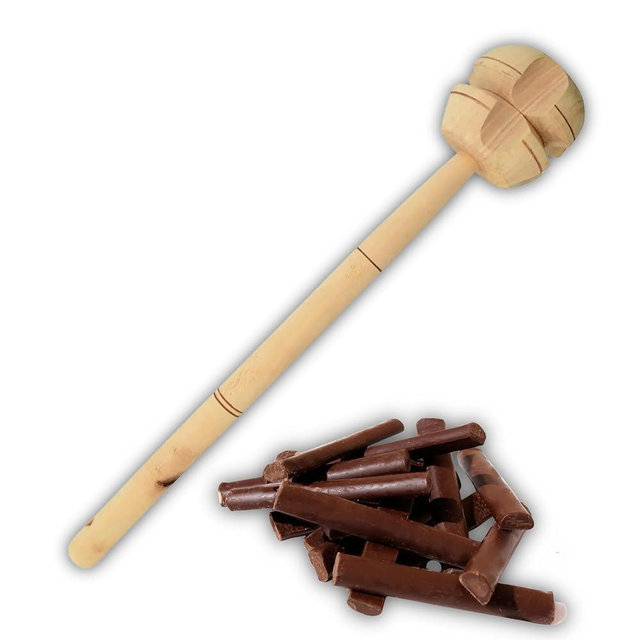Generic Molinillo en madera - Batidor de Madera Hecho a Mano para Espumar - Batidos, Chocolate - Handmade Wooden Whisk Frother - Milkshakes, Chocolate - Imported from Colombia, REGULAR, 01253