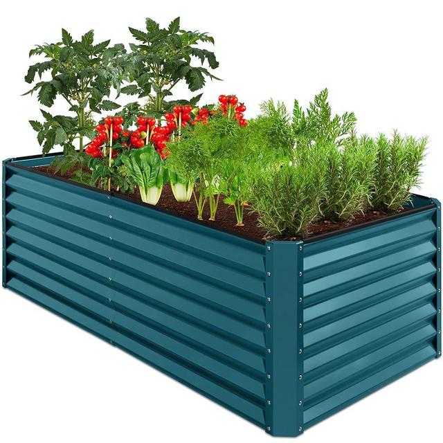 Best Choice Products 6x3x2ft Outdoor Metal Raised Garden Bed, Deep Root Box Planter for Vegetables, Flowers, Herbs, and Succulents w/ 269 Gallon Capacity - Peacock Blue