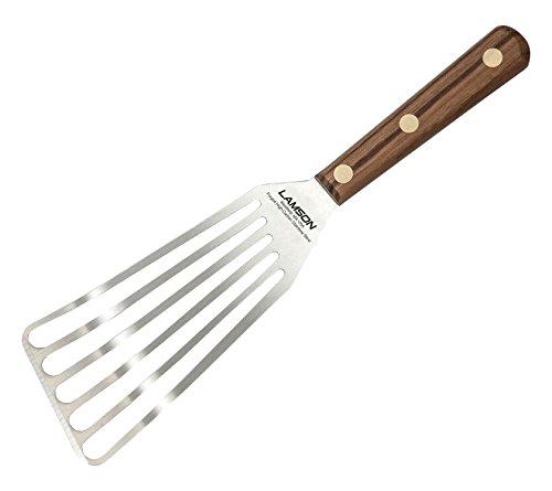 Lamson Chef’s Slotted Turner, 3&quot; x 6&quot;, Stainless Steel with Riveted Walnut Handle, Left-Handed