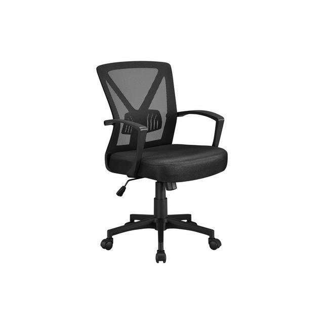 Yaheetech Office Desk Chair Computer Task Chair with Lumbar Support and Armrest-Black