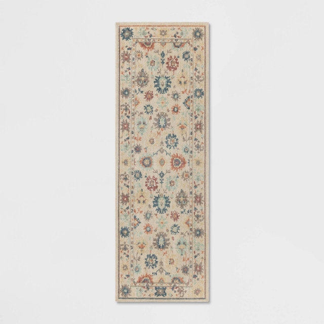 28"x84" Floral Persian Runner Rug Ivory - Threshold™