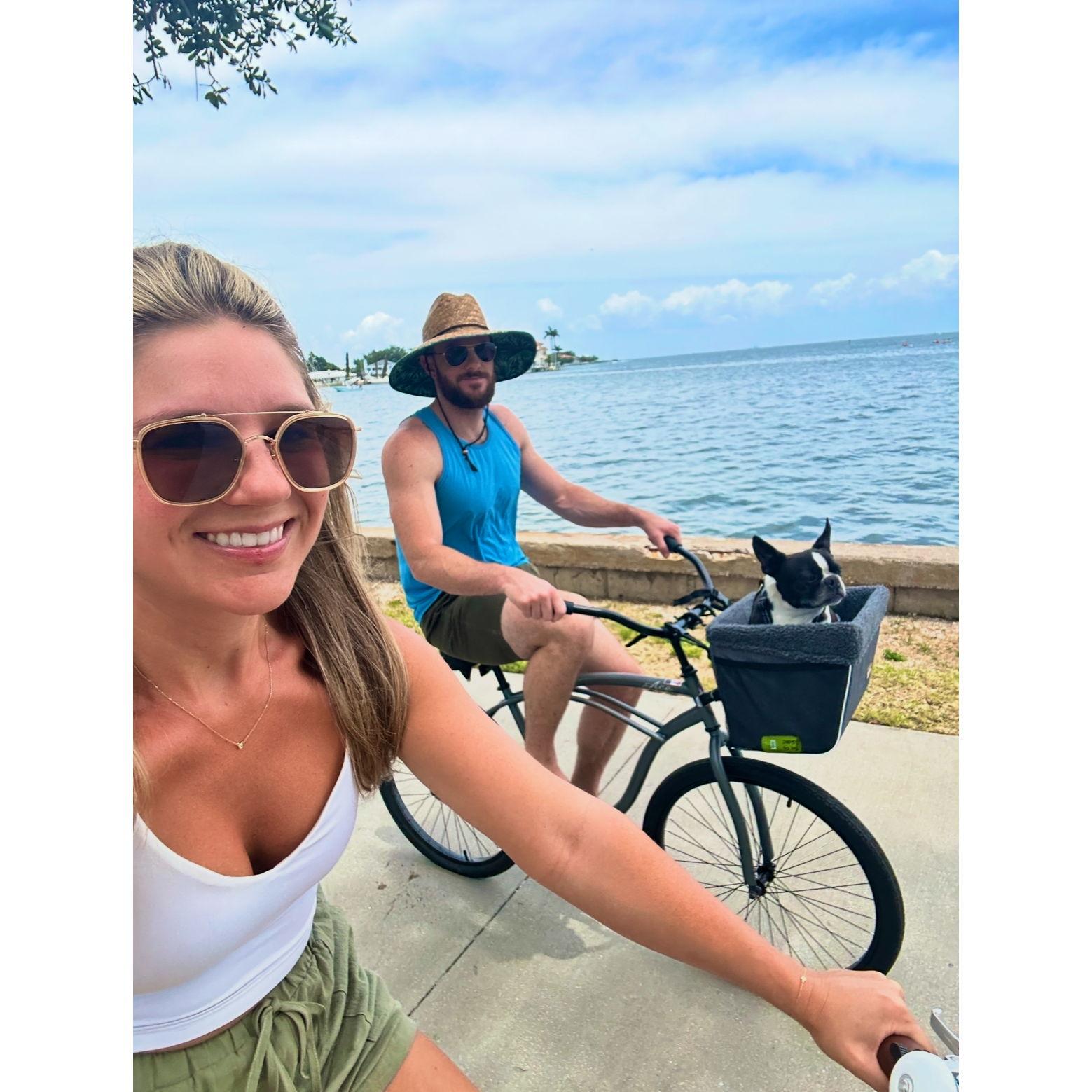 St. Pete, FL - Bike riding with Frankie in his ET basket (May 2025)