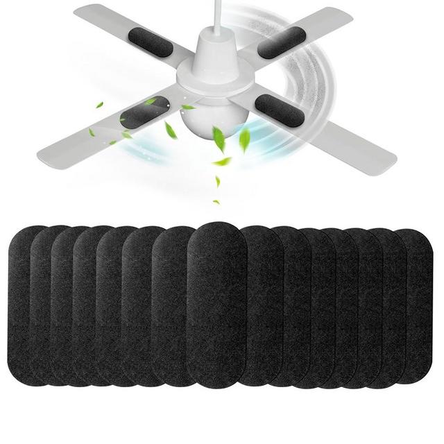 AesoKone 15 Pack Ceiling Fan Filters for Blades, Air Filters with Activated Charcoal, Universal Ceiling Fan Air Purifiers for Common Household Contaminants