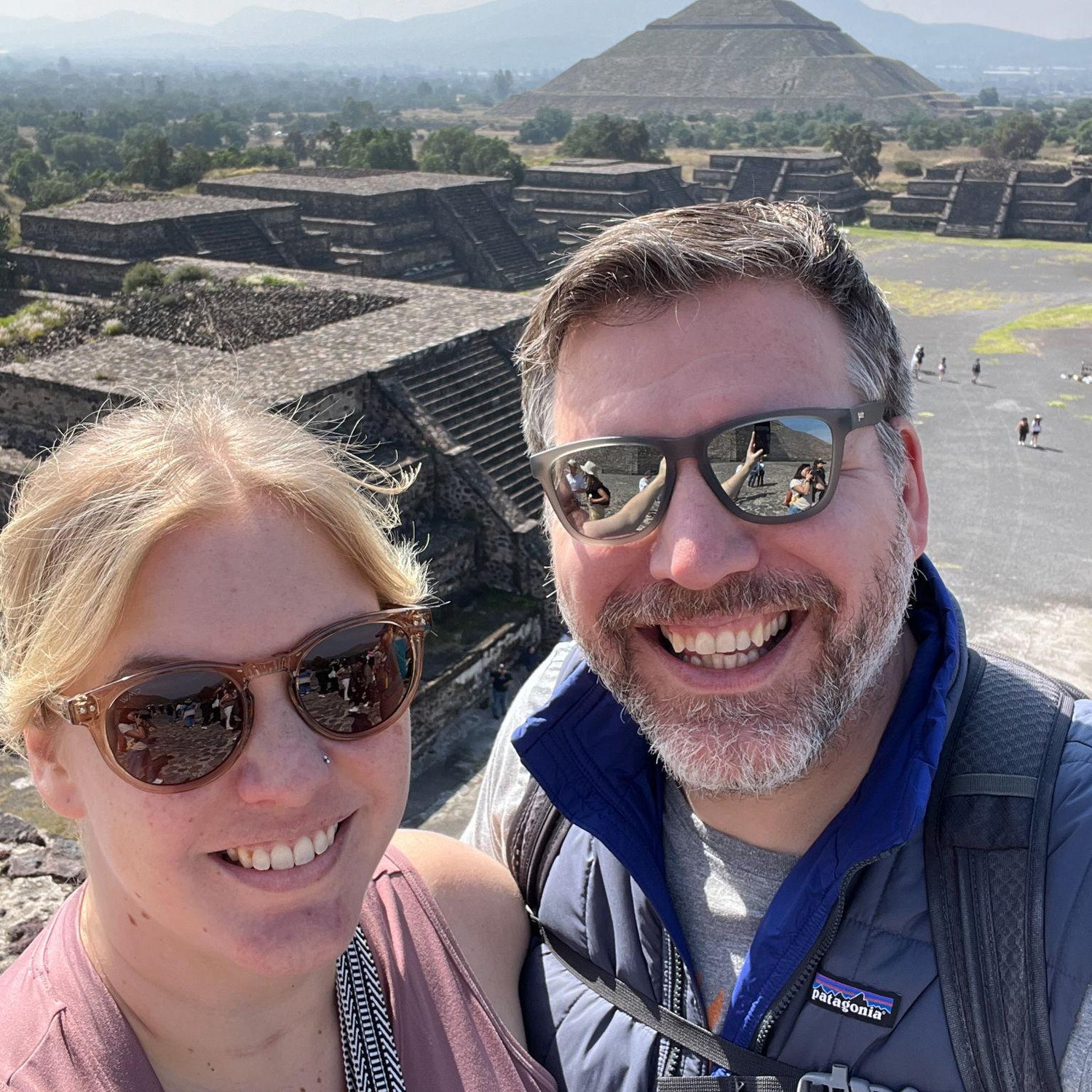 Climbing pyramids at Teotihuacan during our babymoon to Mexico City