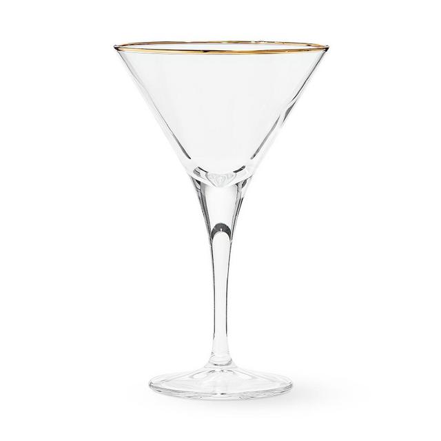 Gold Rim Martini Glasses, Set of 4