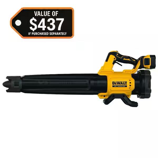 DEWALT 20V MAX 125 MPH 450 CFM Brushless Cordless Battery Powered Blower Kit with (1) 5 Ah Battery & Charger DCBL722P1