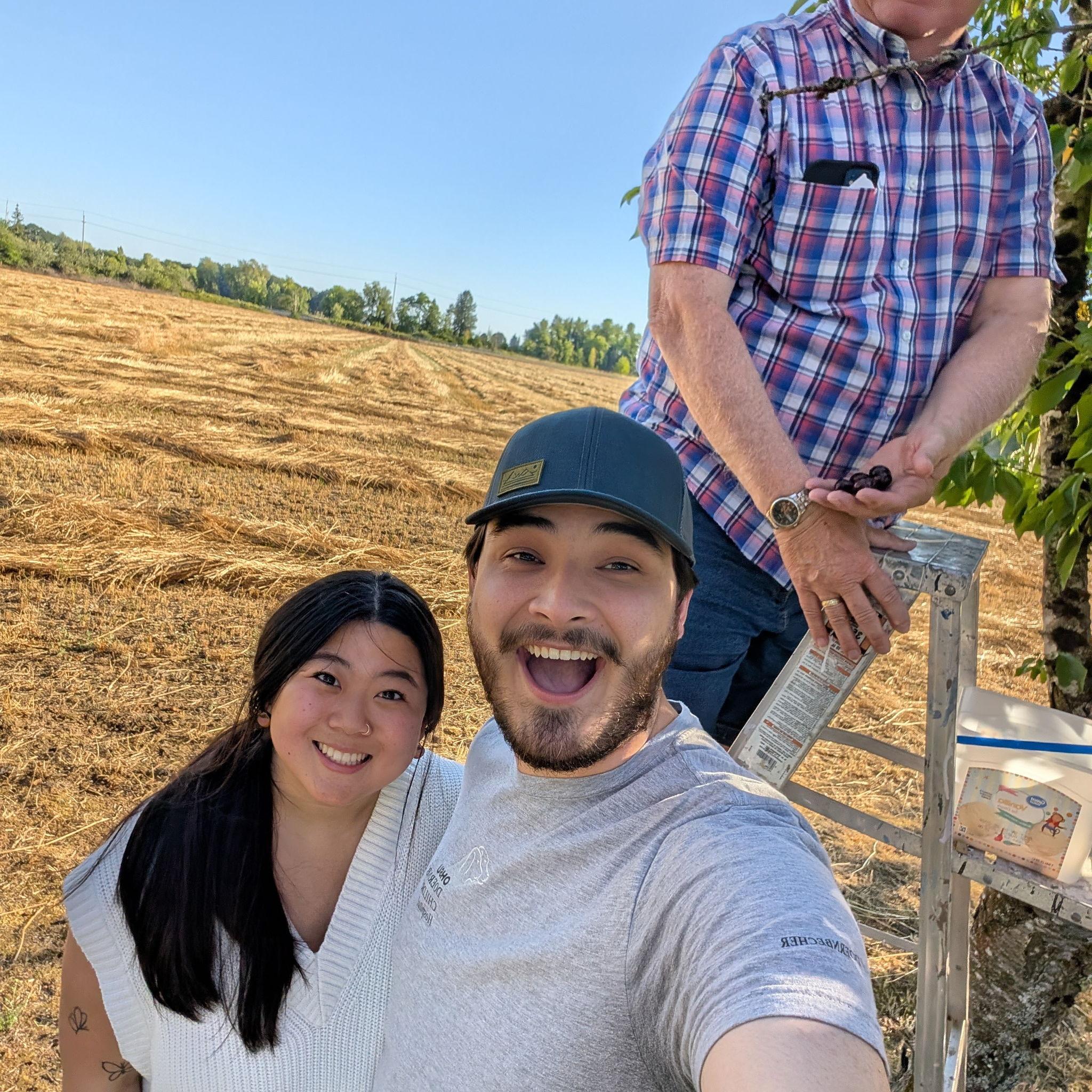 Picking cherries with Papaw!
