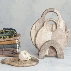 Natural Wood Round Cutting Board Set of 3