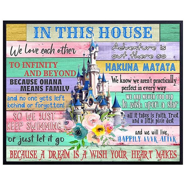 Disney Wall Art & Decor - Disney Quotes - Family Wall Decor - Hakuna Matata - Inspirational Gifts for Women - Mickey Mouse, Walt Disney World, Toy Story, Lion King, Frozen, Jungle Book, Disneyland