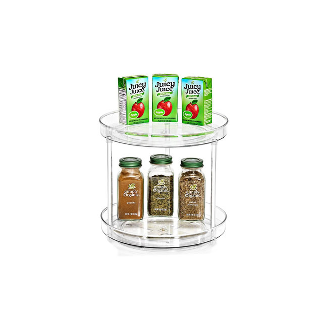 Sorbus 9 Inch 2 Tier Clear Acrylic Lazy Susan - Fridge, Pantry, Cabinet, Table, Bathroom and more