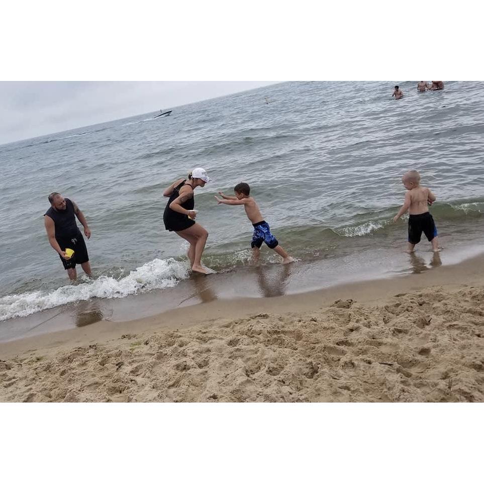 Grand Haven Beach with the boys and family.